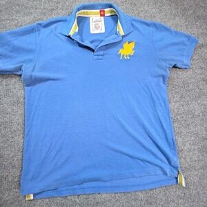 Tokyo Laundry Polo Shirt Mens 2XL Blue Embroidered Logo Short Sleeve Casual